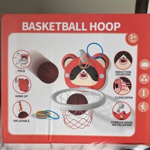 Red and White Basketball Hoop for Kids